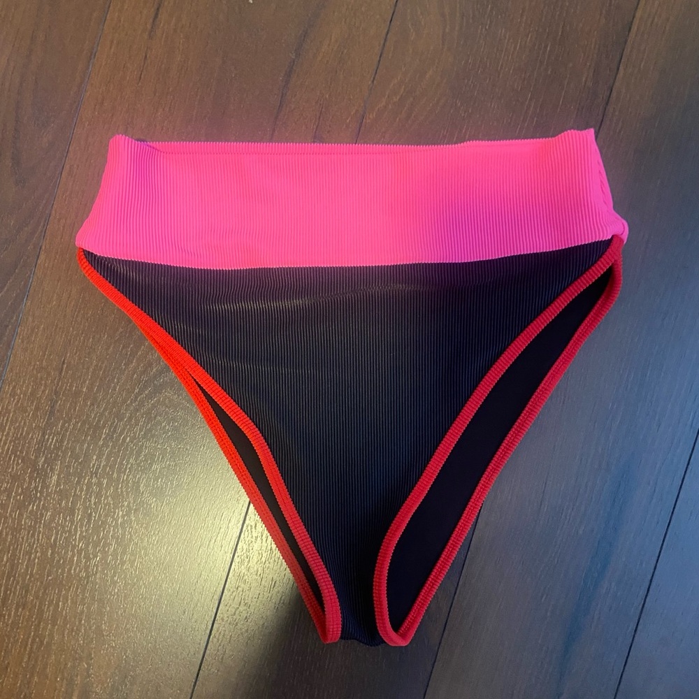 Beach Riot Pink and Black Bikini Bottom